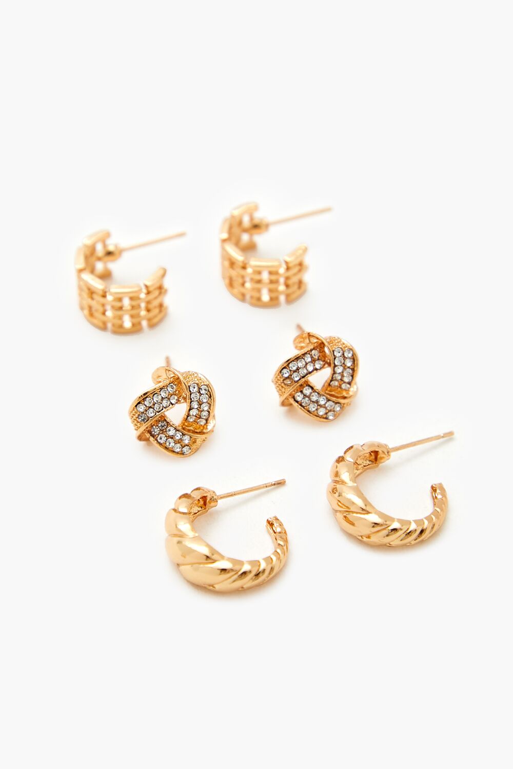 Twisted Stud & Hoop Earring Set - Image 2