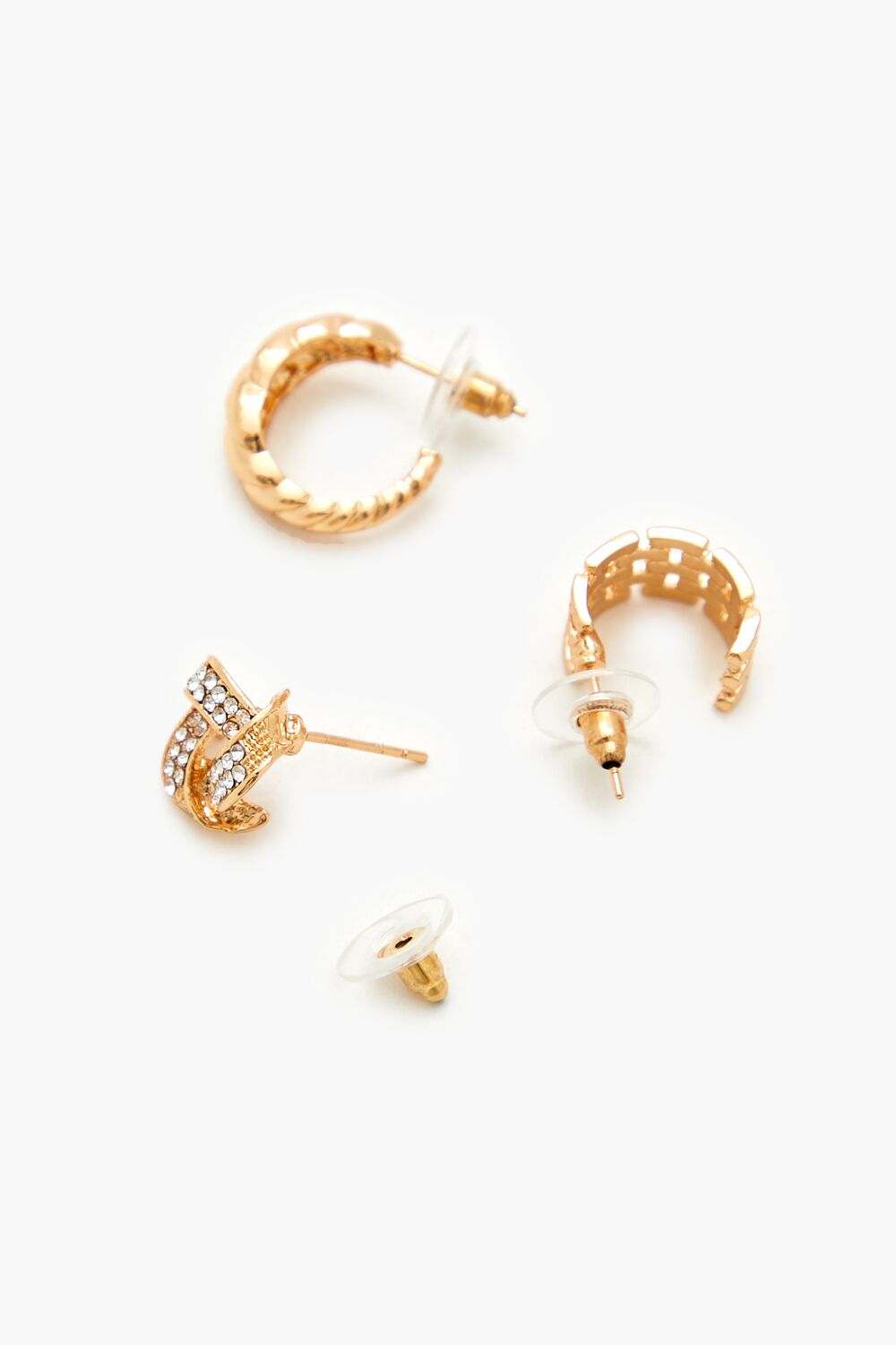 Twisted Stud & Hoop Earring Set - Image 3