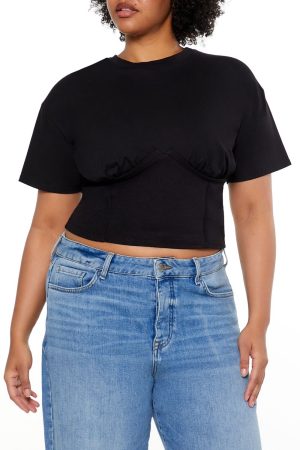 Plus Size Cropped Bustier Tee