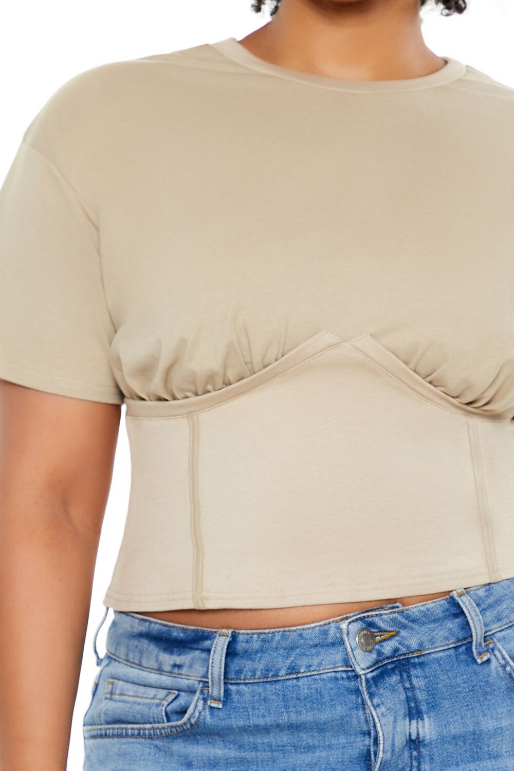 Plus Size Cropped Bustier Tee - Image 8