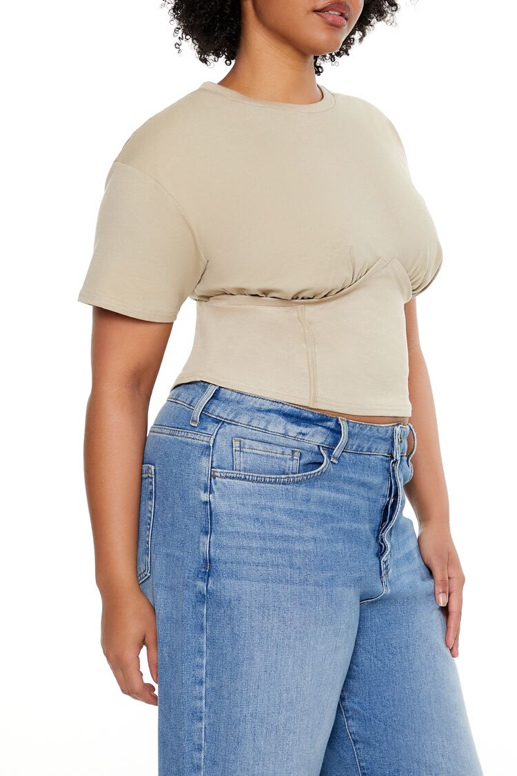 Plus Size Cropped Bustier Tee - Image 9