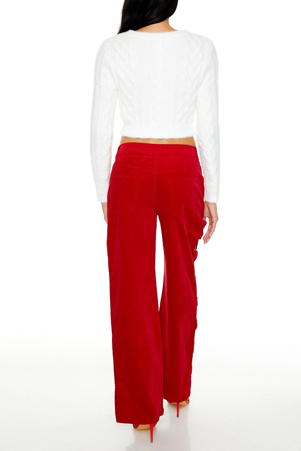 Bow Velvet Cutout Pants - Image 4