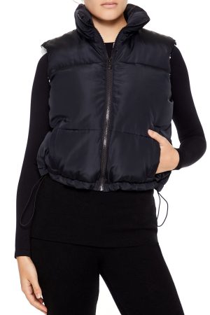 Toggle Drawstring Cropped Vest