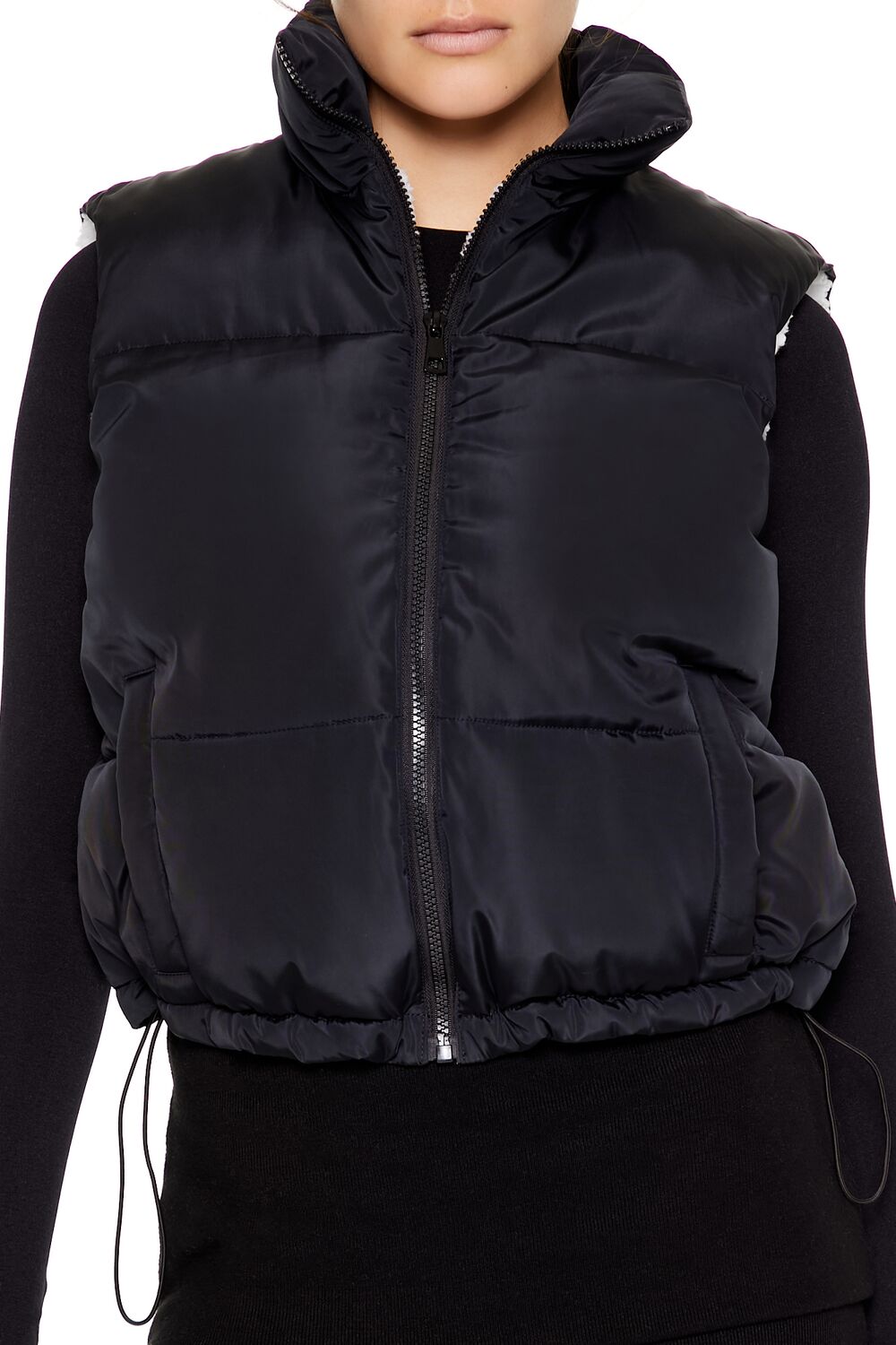 Toggle Drawstring Cropped Vest - Image 3