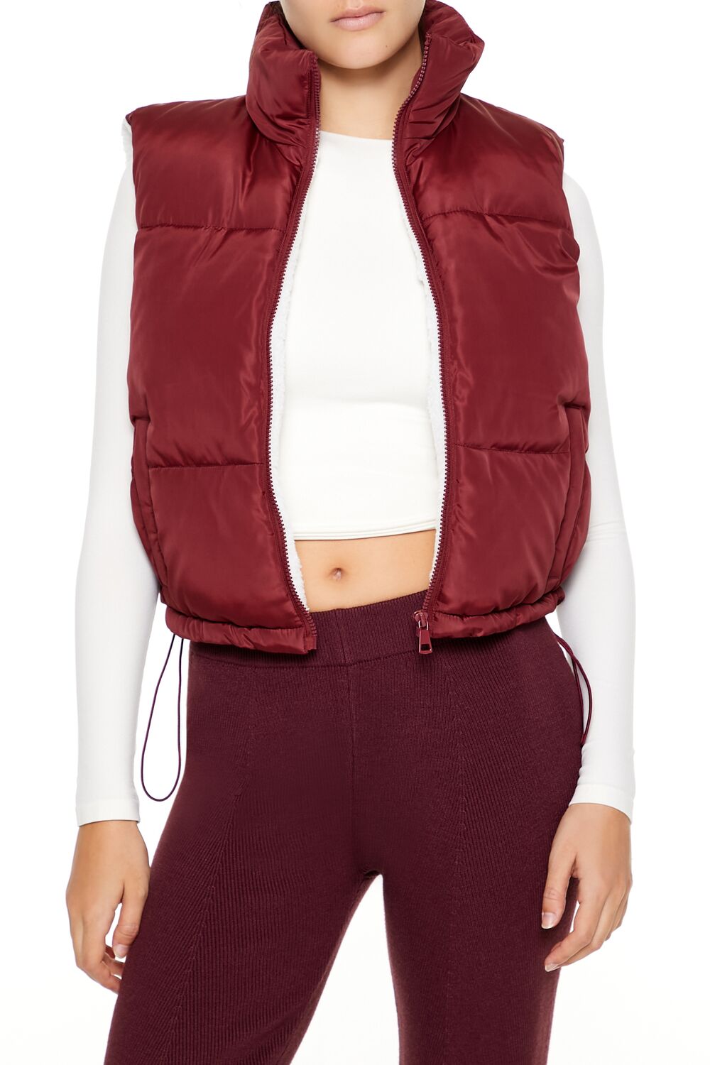 Toggle Drawstring Cropped Vest - Image 6