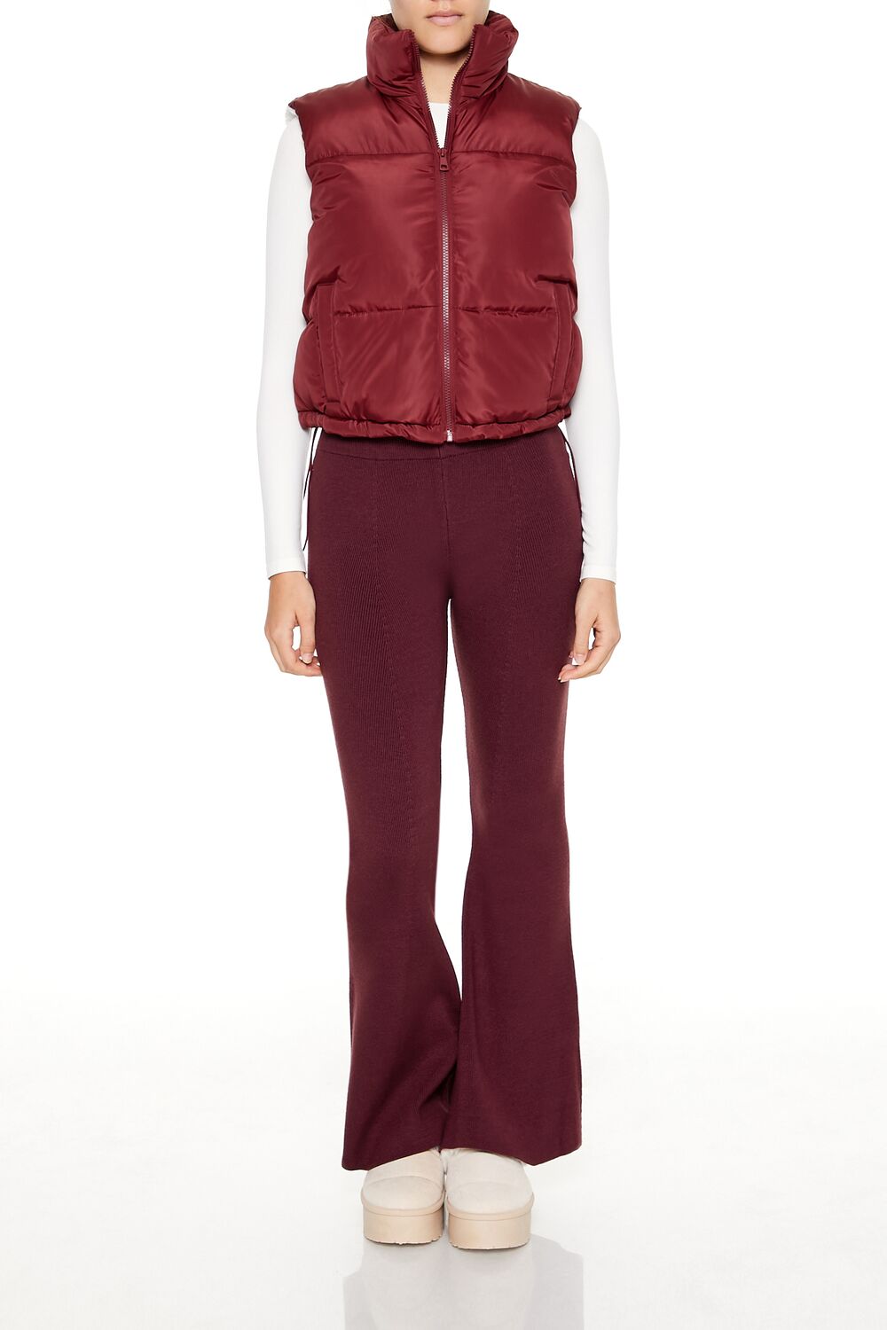 Toggle Drawstring Cropped Vest - Image 7