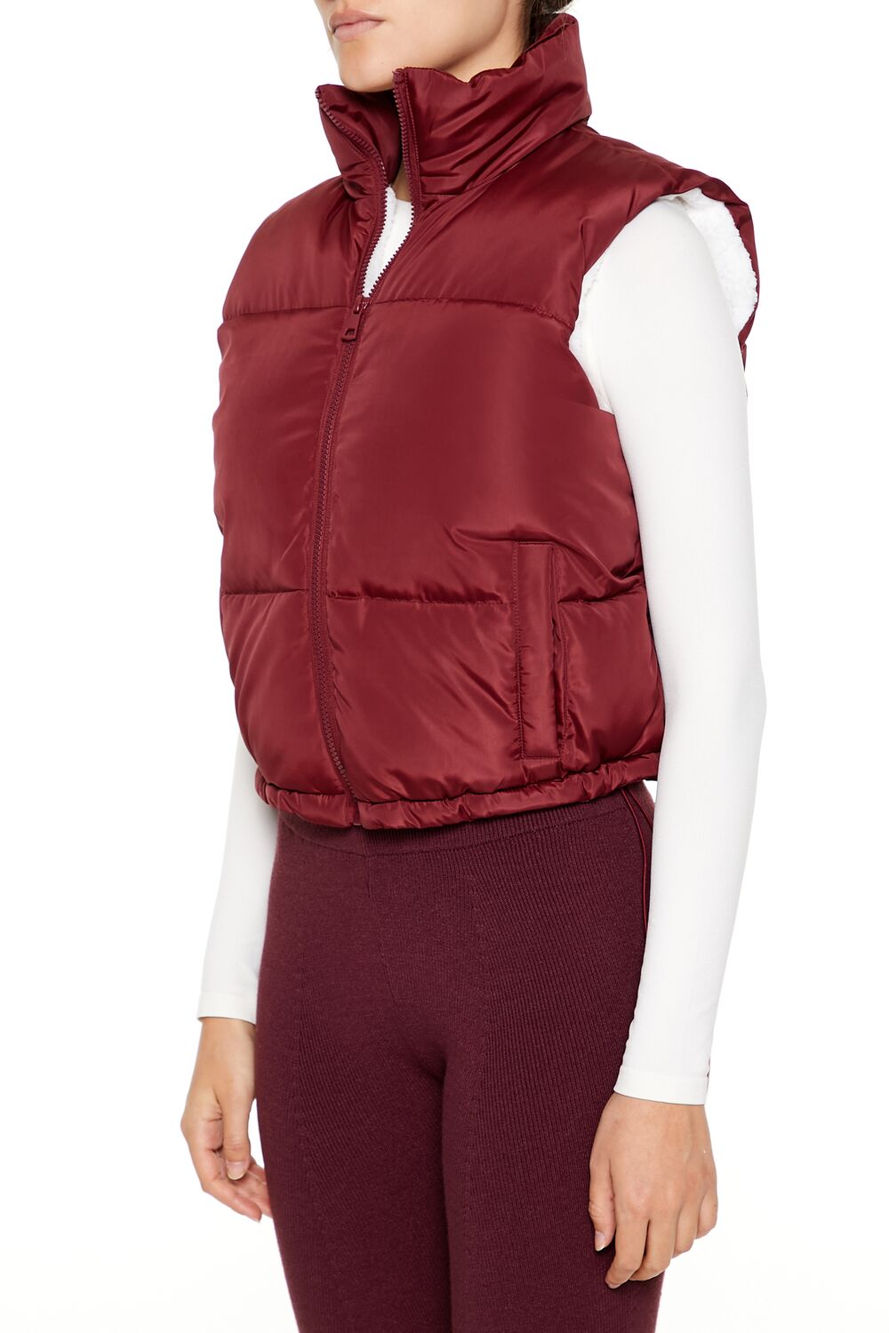 Toggle Drawstring Cropped Vest - Image 9