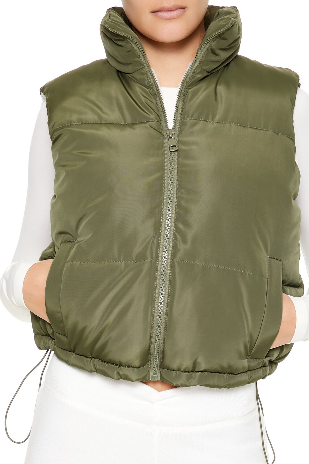 Toggle Drawstring Cropped Vest - Image 13