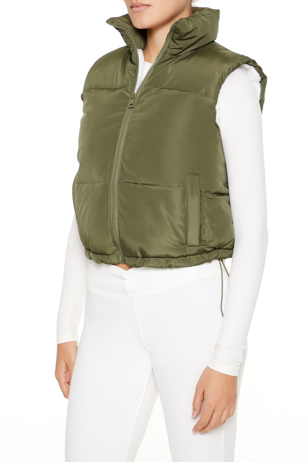 Toggle Drawstring Cropped Vest - Image 14
