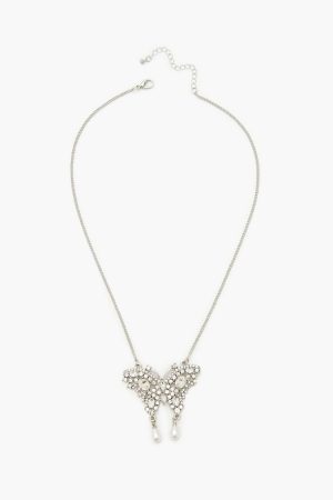 Rhinestone Butterfly Necklace