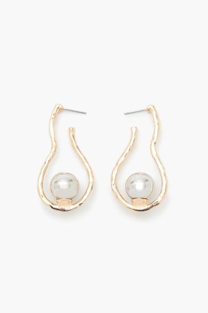 Faux Pearl Geo Drop Earrings