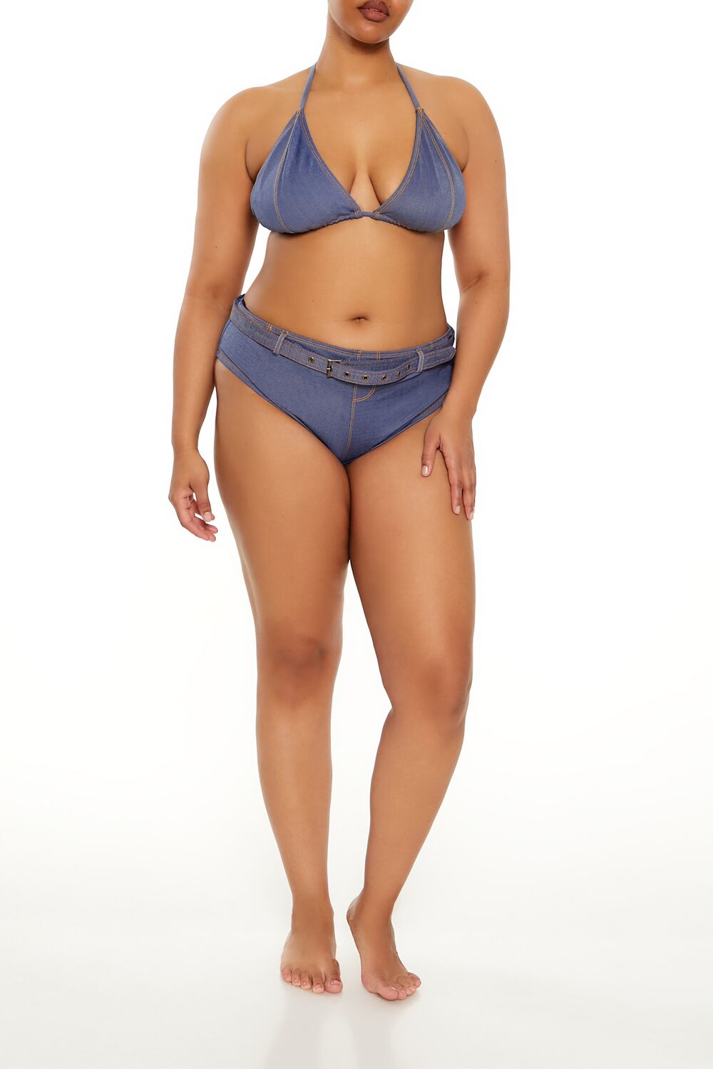 Plus Size Denim Bikini Top - Image 2
