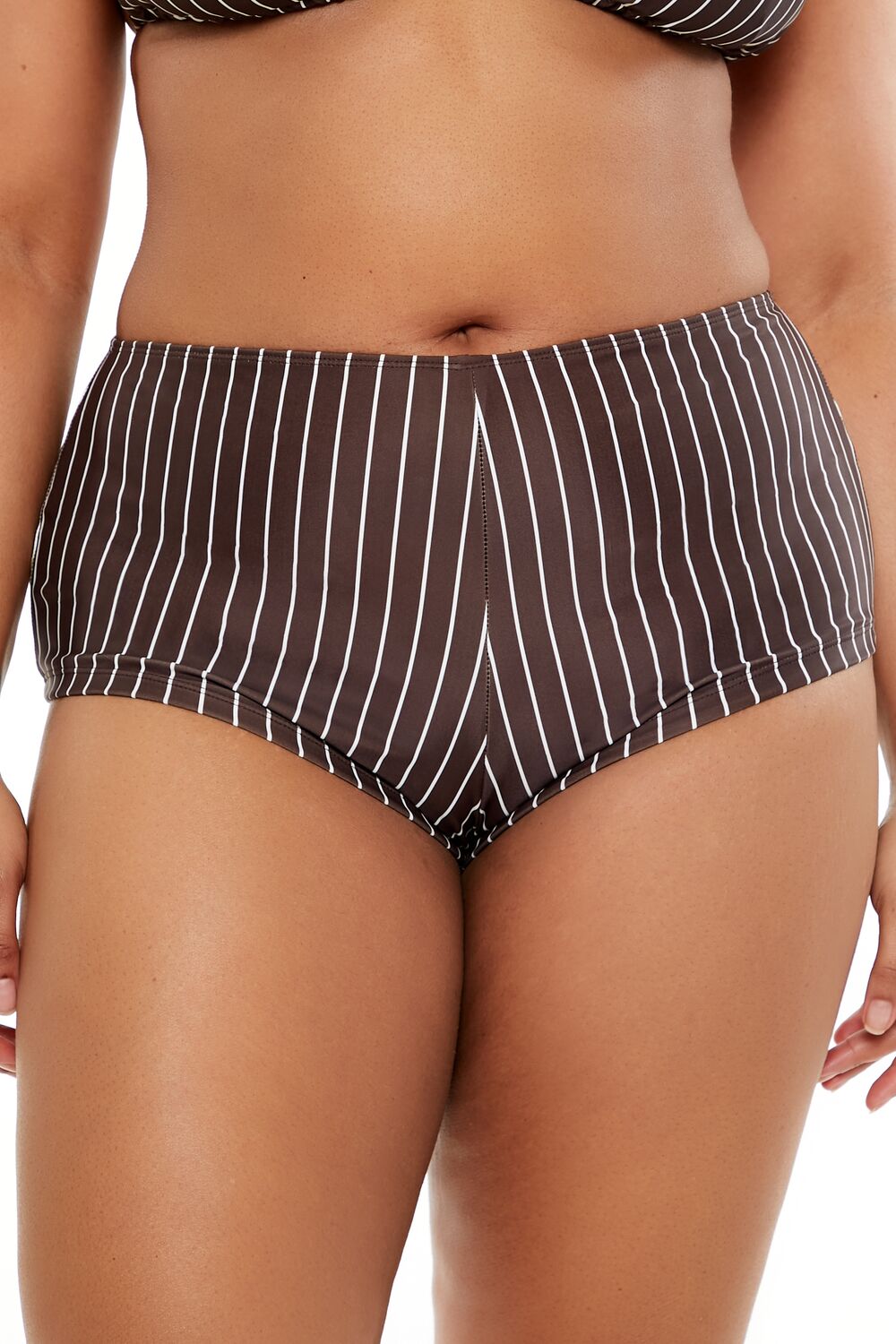 Plus Size Pinstriped Bikini Bottoms - Image 2