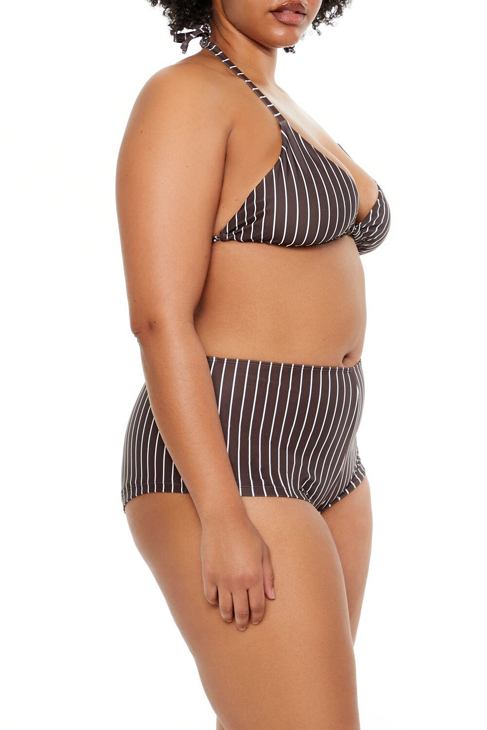 Plus Size Pinstriped Bikini Bottoms - Image 4