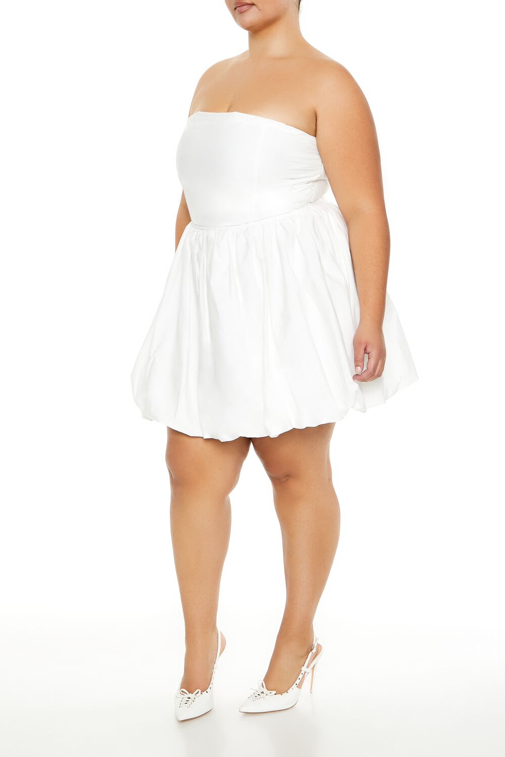 Plus Size Bubble-Hem Mini Dress - Image 3