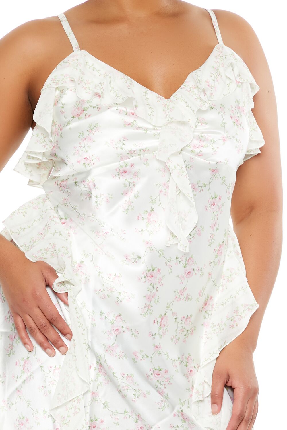 Plus Size Floral Mini Slip Dress - Image 5