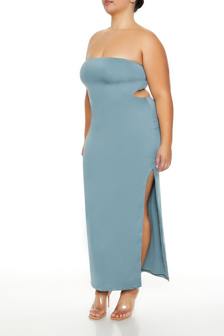 Plus Size Cutout Maxi Tube Dress - Image 8