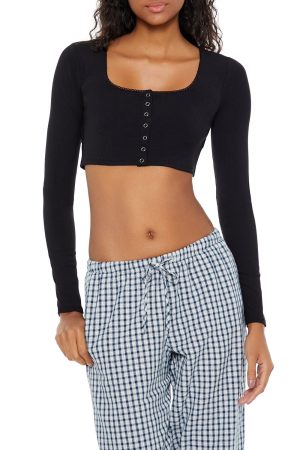 Picot-Trim Crop Top