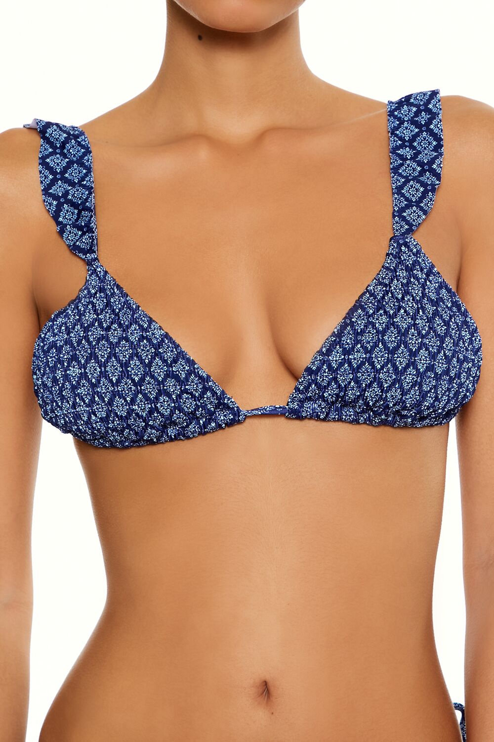 Smocked Triangle Tile Bikini Top - Image 2