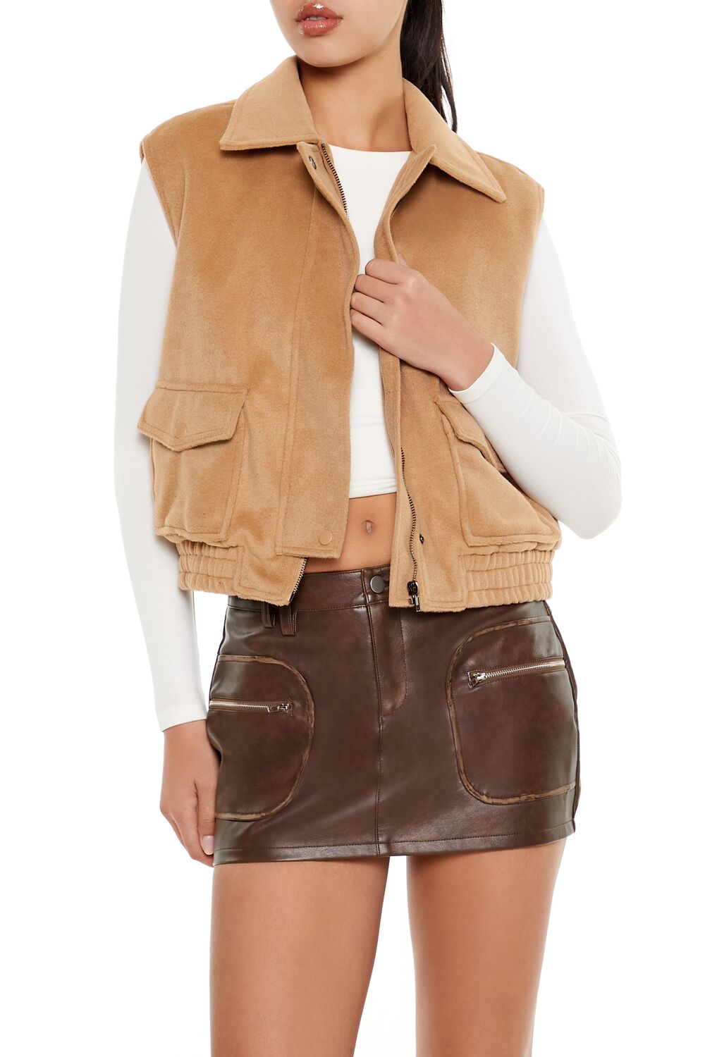 Brushed Zip-Up Vest
