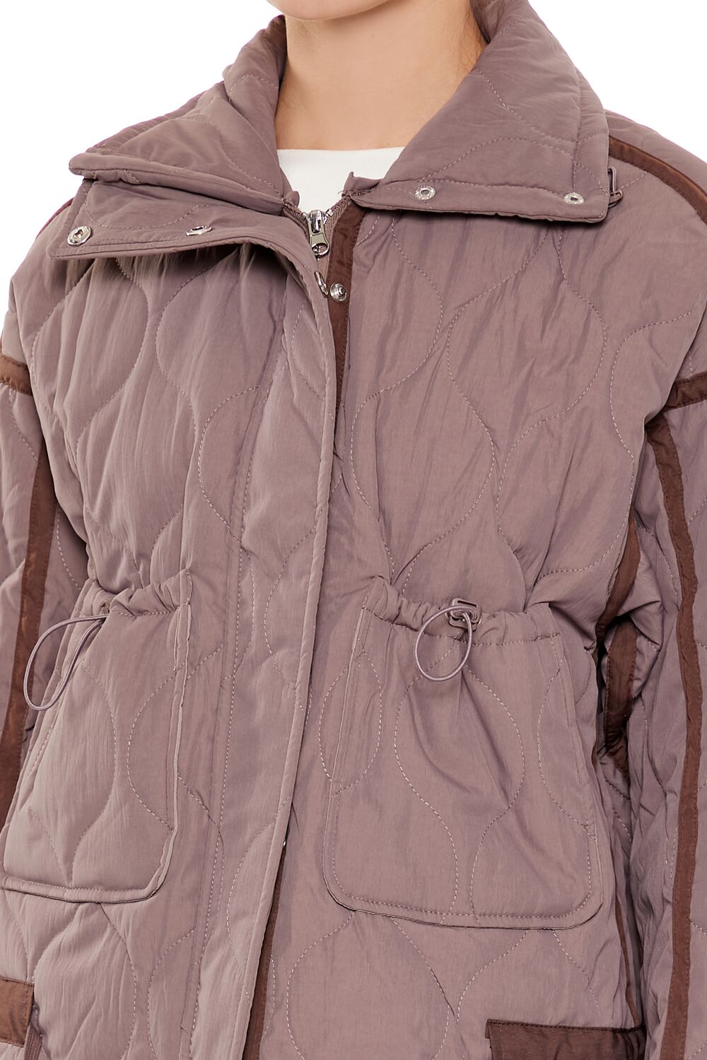 Quilted Two-Tone Puffer Jacket - Image 12