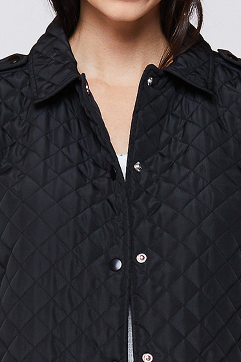 Rae Long Sleeve Snap Button Down Quilted Jacket - Image 2