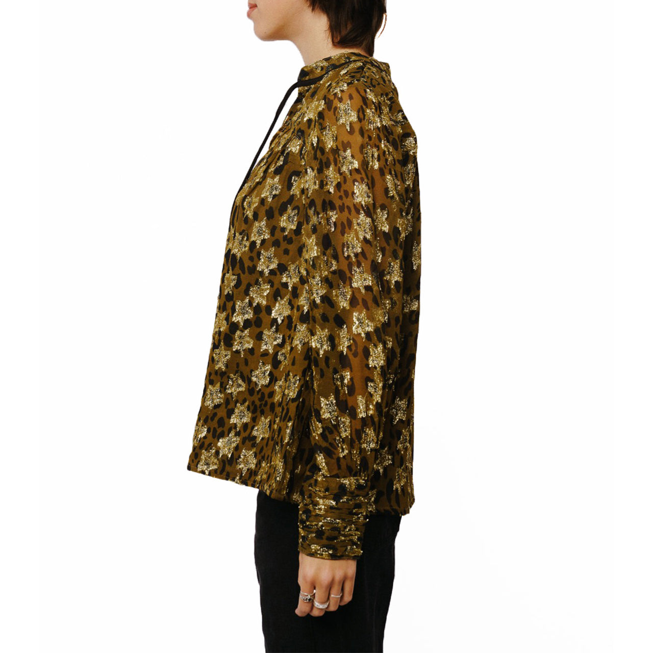 Rosalie Shirred Effect Cuff Sleeve Top - Image 4