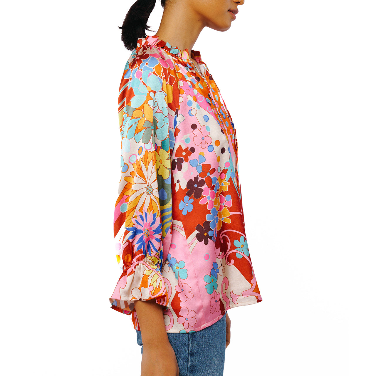 Faustina Abstract Print Popover Top - Image 4