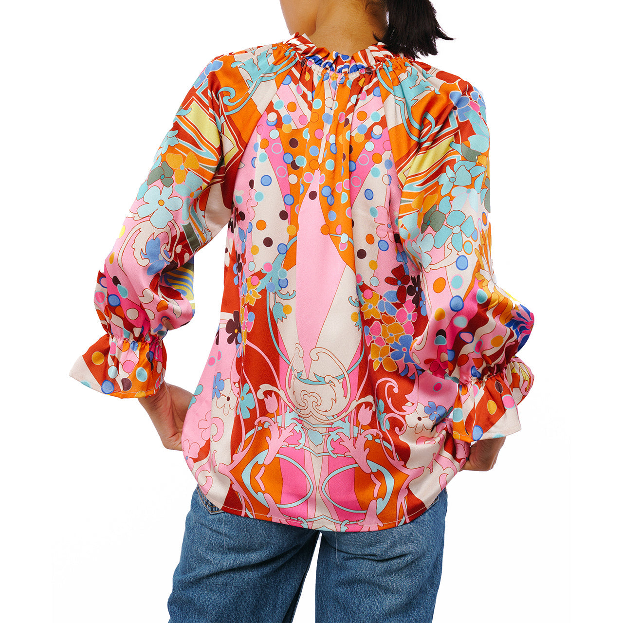 Faustina Abstract Print Popover Top - Image 3