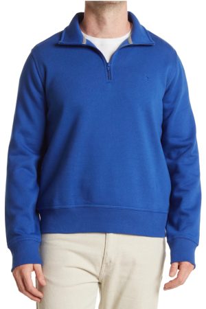 Quarter Zip Luxe Fleece Pullover Indigo Blue