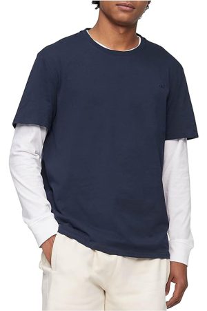 Short Sleeves Smooth Cotton Solid Crewneck Tee