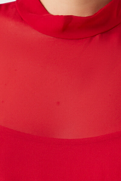 Chiffon Mock Neck Bodysuit - Image 6