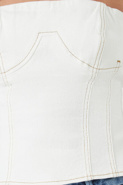 Denim Bustier Tube Top - Image 5