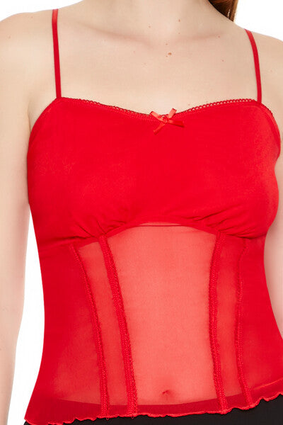 Sheer Mesh Bow Cami - Image 5