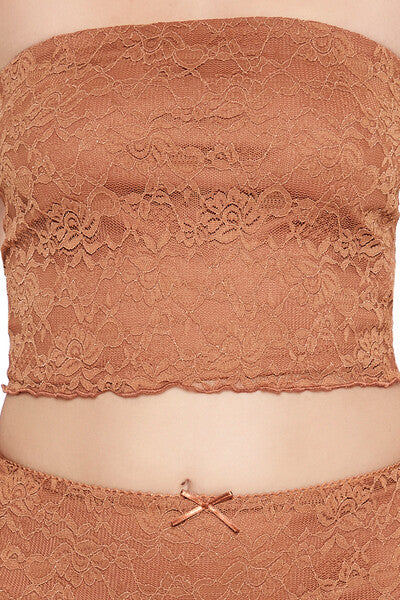 Lace Cropped Tube Top - Image 3