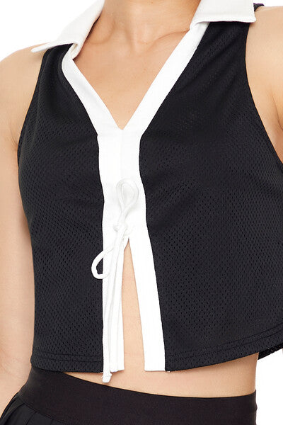 Colorblock Split-Hem Crop Top - Image 5