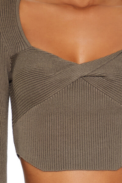 Twisted Sweater-Knit Crop Top - Image 8