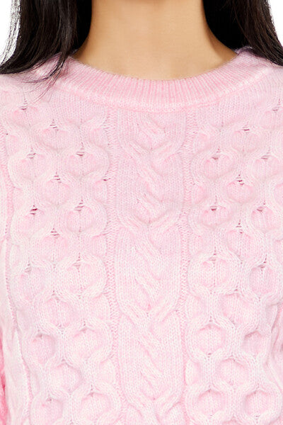 Cable & Honeycomb Knit Sweater - Image 3